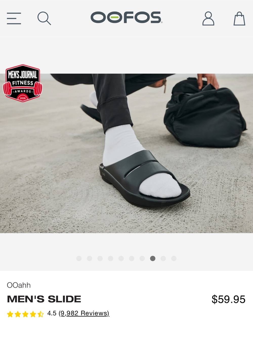 NEW OOFOS Ooahh Recovery Slide Sandals Black Mens Unisex - Picture 3 of 11